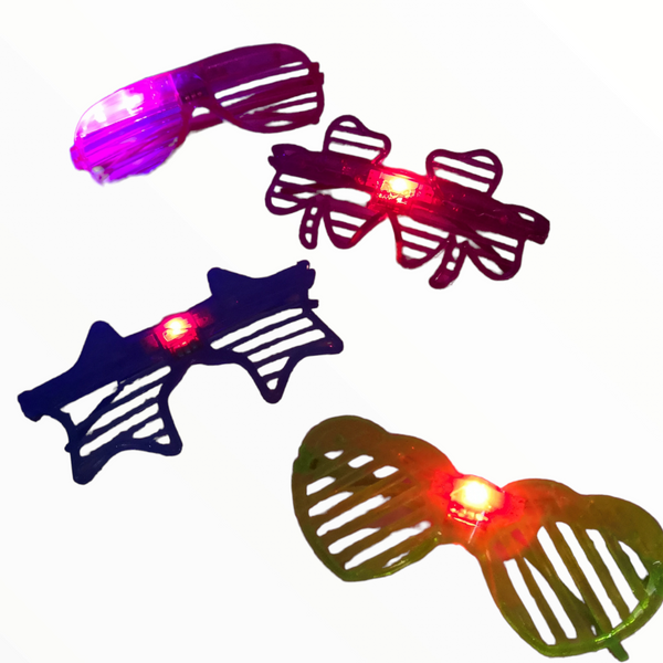 Lentes luminosos neon led Fiesta Disco Disfraz pack 12pz