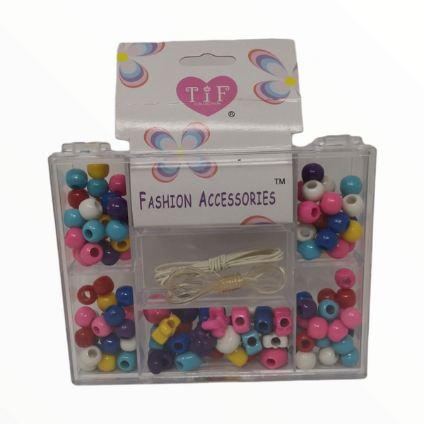 Estuche 100 pz Cuentas Colores de Cabello Pulseras