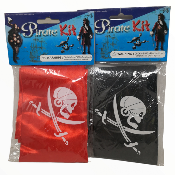 Pañuelo Paliacate de calavera Disfraz Pirata Infantil pack 2pz