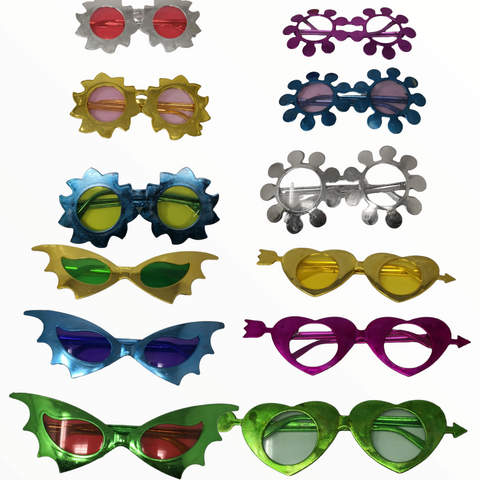 Lentes Fiesta plástico Halloween Año Nuevo Neon Pack 12 pzs