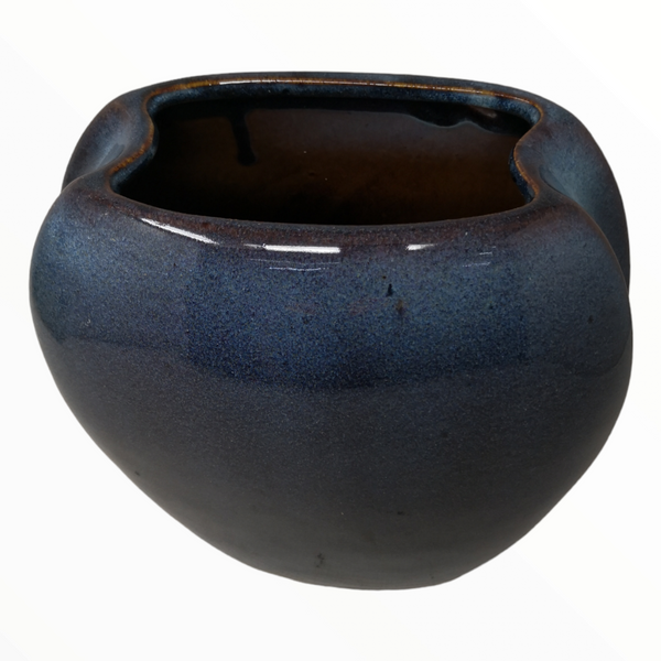 Florero Ceramica  decorativo Moderno Azul Marino 33x12x25 cm