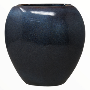 Florero Ceramica  decorativo Moderno Azul Marino 33x12x25 cm