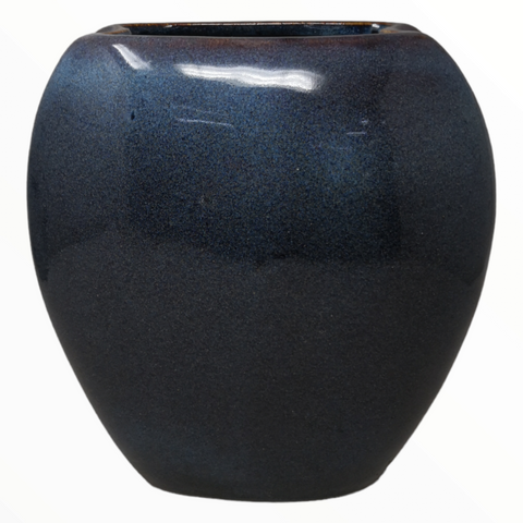 Florero Ceramica  decorativo Moderno Azul Marino 33x12x25 cm