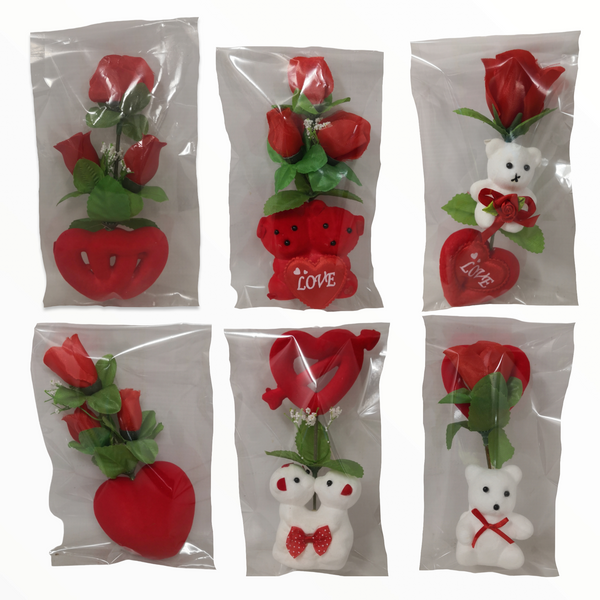 Caja regalo san Valentin osos y corazones 10 pz surtidas