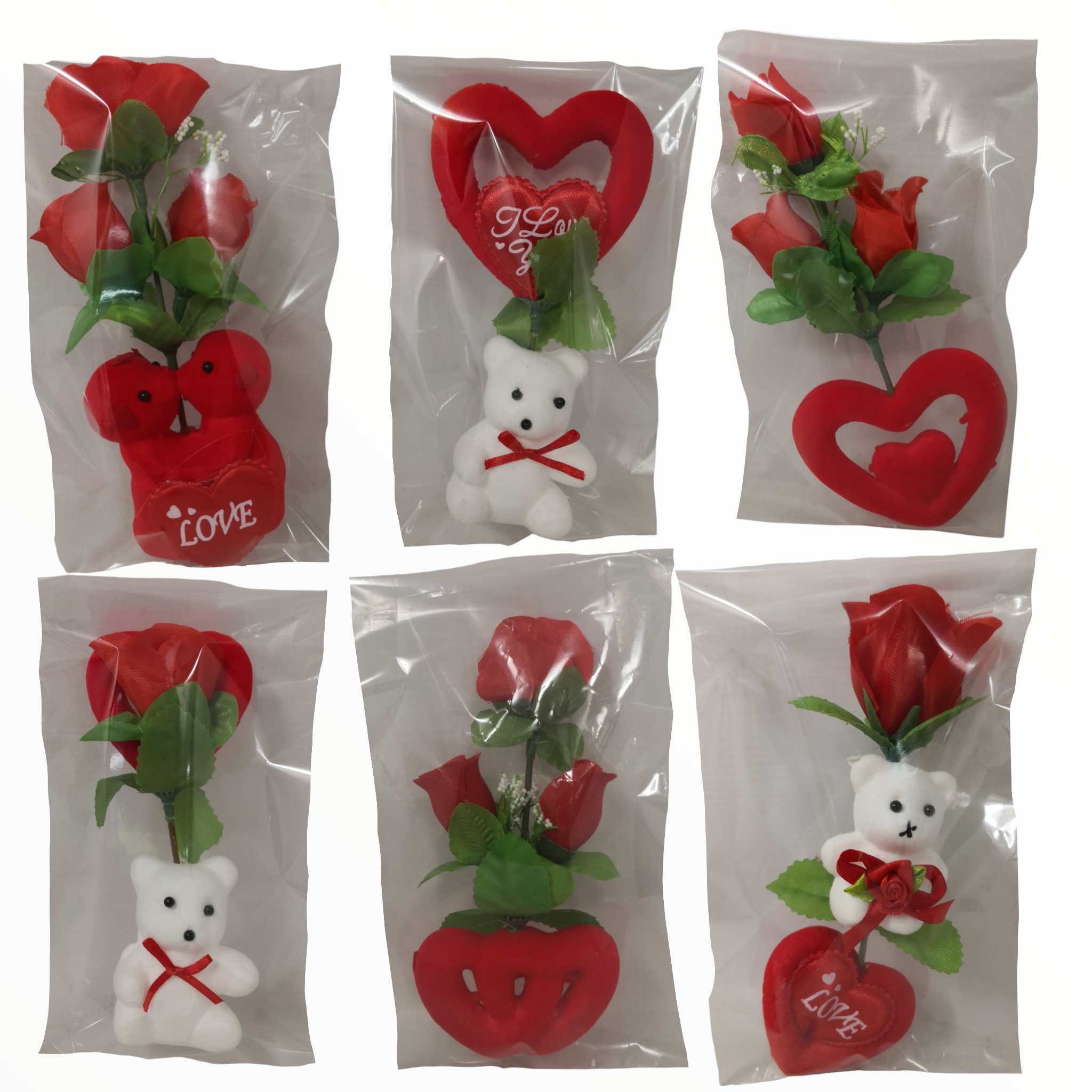 Caja regalo san Valentin osos y corazones 10 pz surtidas