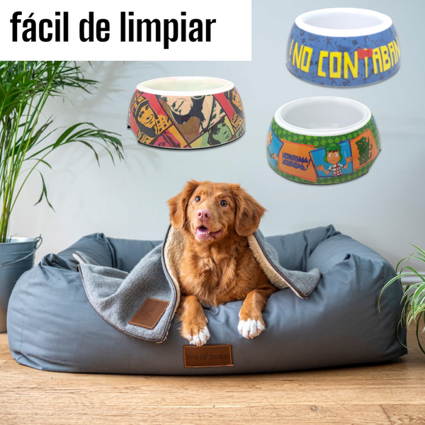 Plato para mascotas razas chicas Melamina Antiderrapante