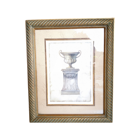 Cuadro Con Marco Madera Emily James Litografia Pedestal 85 X 70 Cm