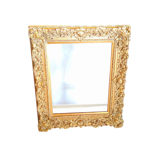 Espejo De Pared Vintage Con Marco De Lujo Madera Dorado