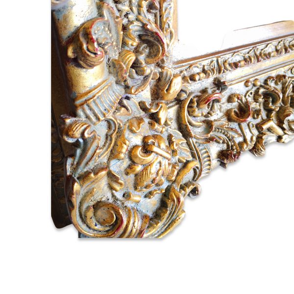 Espejo De Pared Vintage Con Marco De Lujo Madera Dorado