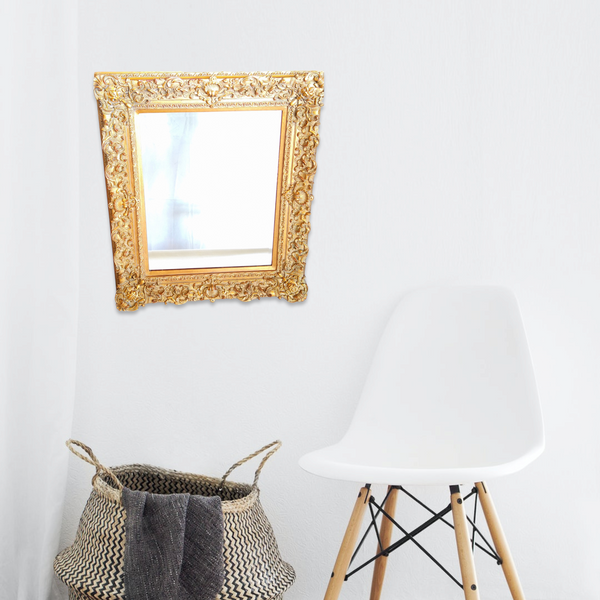 Espejo De Pared Vintage Con Marco De Lujo Madera Dorado
