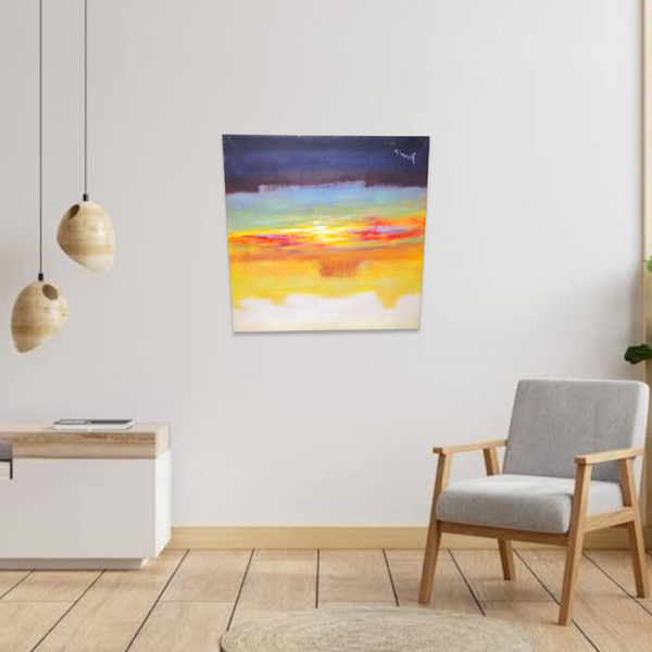 Cuadro Francer Original Oleo Sobre Lienzo Sin Marco 90x90cms