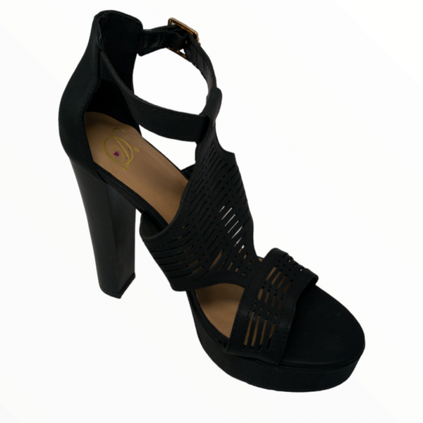 Zapatos tacones de salón punta de almendra cafés