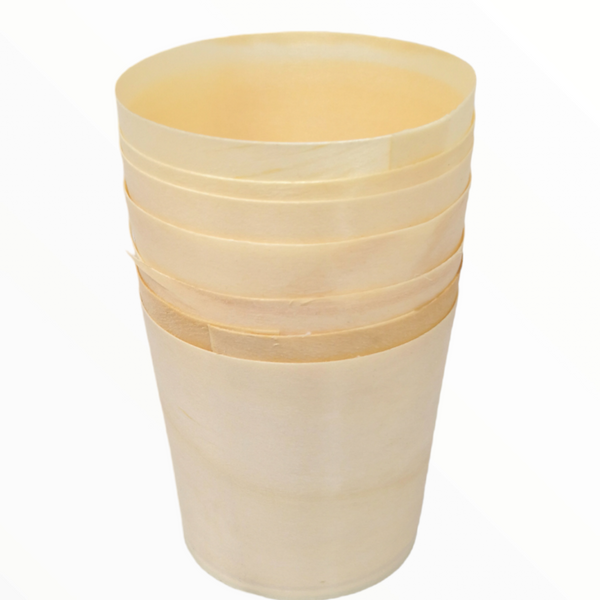 Mini Vasos Hojuela de Pino 4.4x4.5cm 15ml pack 50pz