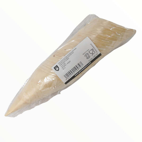 Cucuruchos barquillos de Hojuela de Pino 12.5cm pack 50pz