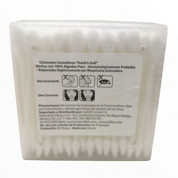 4 Cajas de cotonetes cosméticos 100% Algodón Fresh & Soft