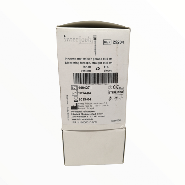 Pinza Diseccion Sin dientes recto 14.5cm 25204 pack 25pz