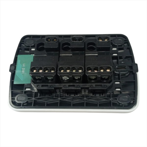 Set Completo 3 Apagadores Sencillos 3 Vias Blanco