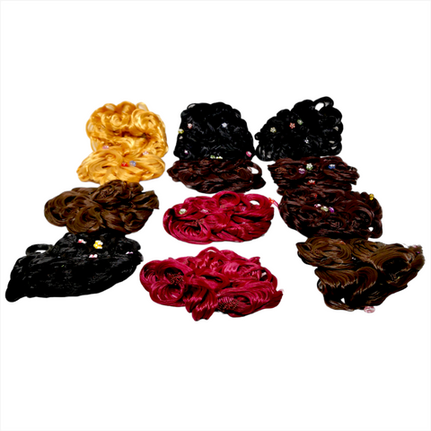 12 PIEZAS DONAS CON FLOR PARA EL CABELLO Colores SURTIDOS