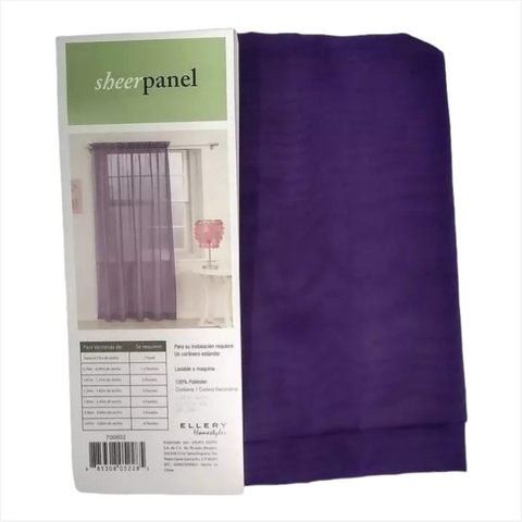 Cortina Sheer Panel 59x84 Purpura Filtro Suave Ellery Homes