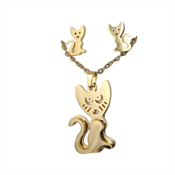Bisuteria Kit Cadena Dije Aretes Figuras Animales