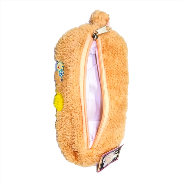Estuche lapicera escolar de peluche suave MICROFIBRA