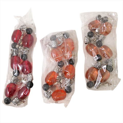 12 PZA PULSERA HOJAS VARIOS COLORES