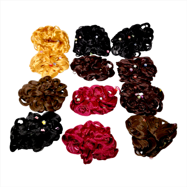 12 PIEZAS DONAS CON FLOR PARA EL CABELLO Colores SURTIDOS