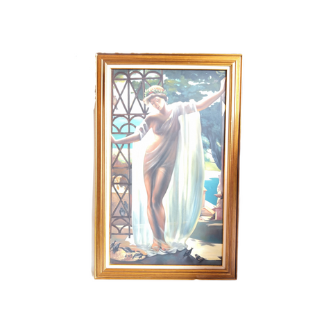 Cuadro lienzo al oleo Musa griega 140x90cm con Marco Decorativo