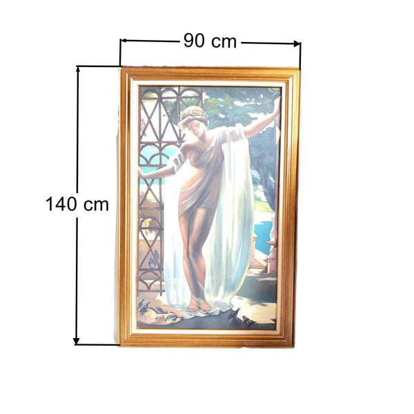Cuadro lienzo al oleo Musa griega 140x90cm con Marco Decorativo