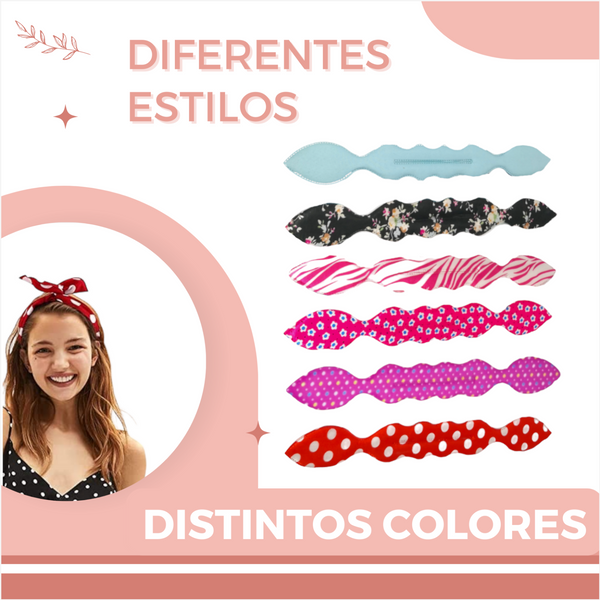 Diadema Flexible Cabello Mujer 12 piezas Colores modelos