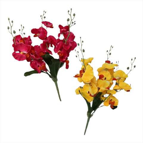 Orquídea Artificial decoración 40cm rosa o amarilla