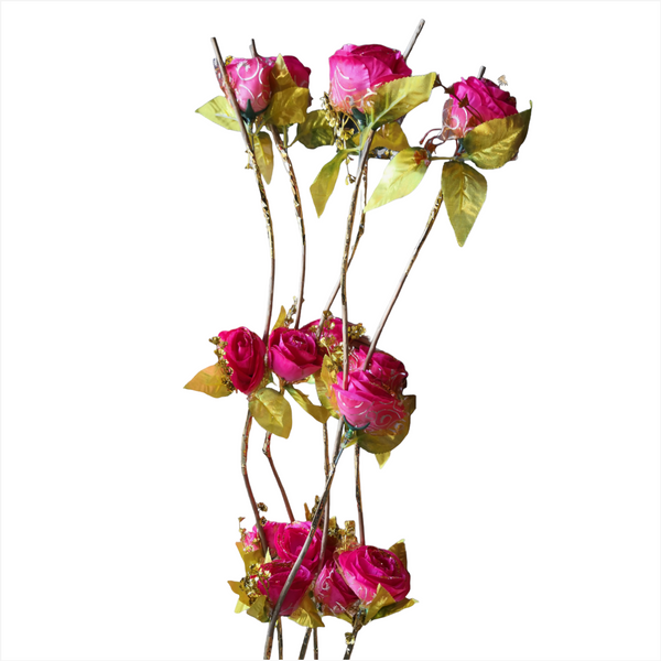 Rosas Naturaleza Flor Artificial Vara guía 5pz