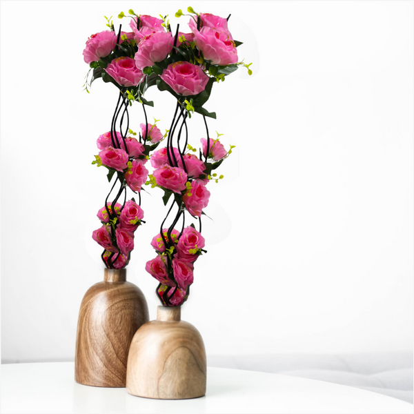 Rosas Naturaleza Flor Artificial Vara guía 5pz
