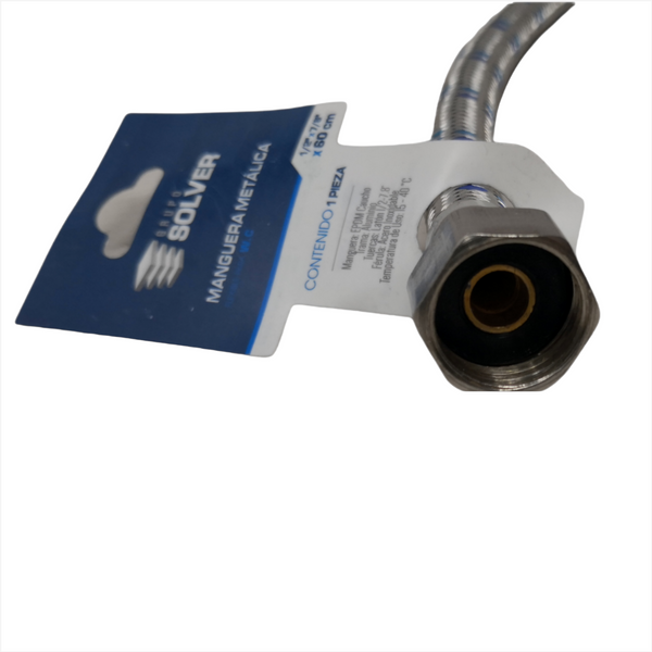 Manguera flexible Lavabo Fregadero 1/2x1/2x100cm solver