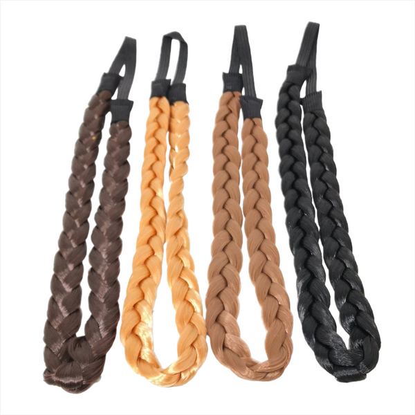 12 Pack Diademas De Cabello Tipo Trenza Natural Resorte.