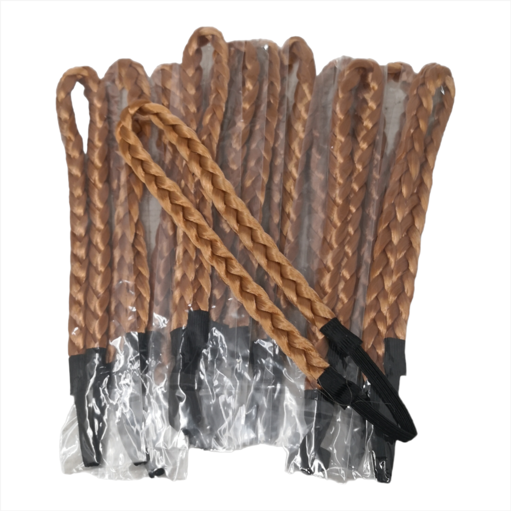 12 Pack Diademas De Cabello Tipo Trenza Natural Resorte.