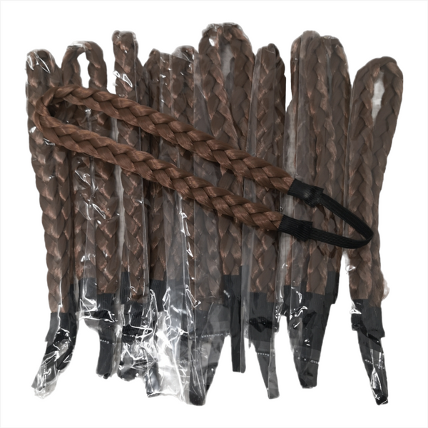 12 Pack Diademas De Cabello Tipo Trenza Natural Resorte.