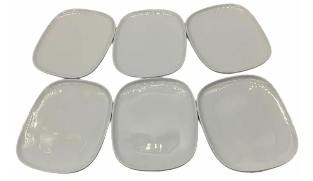 Juego Platos Cerámica 10x13cm Alessi Delta Pack 6pza