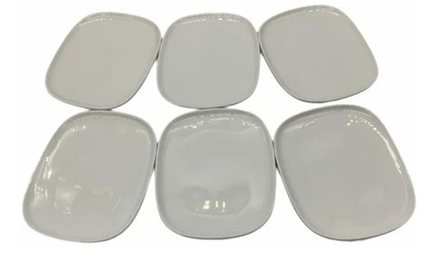 Juego Platos Cerámica 10x13cm Alessi Delta Pack 6pza