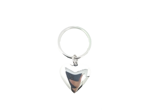 Llavero Metálico Corazón Regalo 3x2.5cms metal cromado