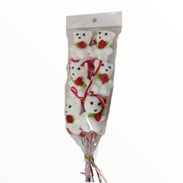 Osito figura en palo 6pzs Duo San Valentin
