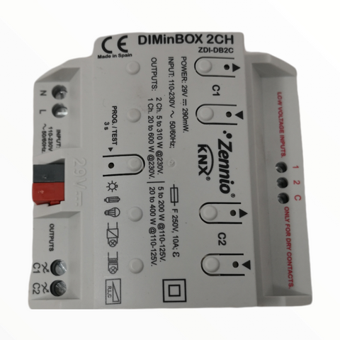 DIMinBOX Dimmer Control iluminación ZDI-DB2C KNX Zennio
