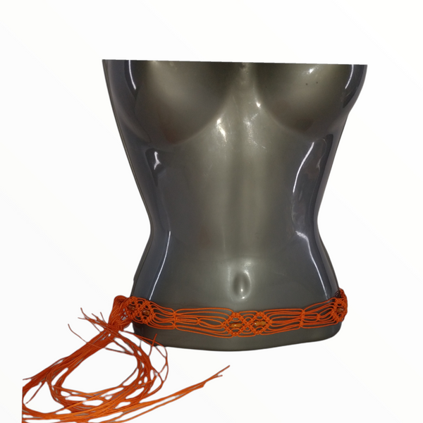 Cinturon de cuerda tejida estilo artesanal 1.8m colores