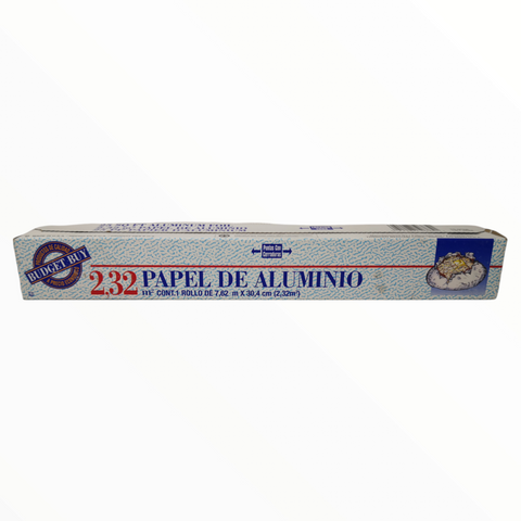 Rollo de Papel Aluminio Budget buy 30 cm x 7.6 m pack 5pz