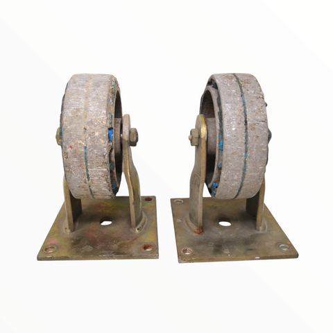 Par llantas Uso rudo rodajas metálicas 14 cm 500kg usado