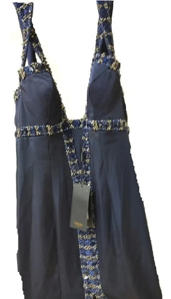 Vestido De Fiesta Terani Couture Mod Navy Talla 4 Color Azul