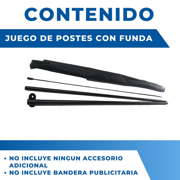 Asta de bandera 3.5m + base cruceta + pivote giratorio premium