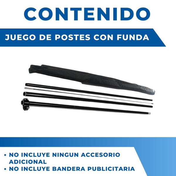 Asta de bandera 4.5m + base estaca