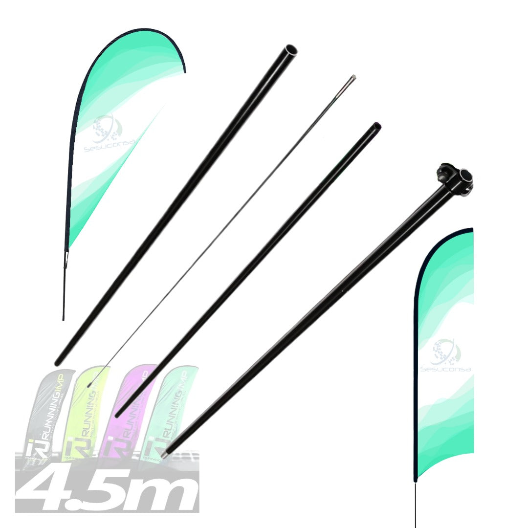 1 Asta De Bandera 4.5m Flag Banner Feather Flag Pole
