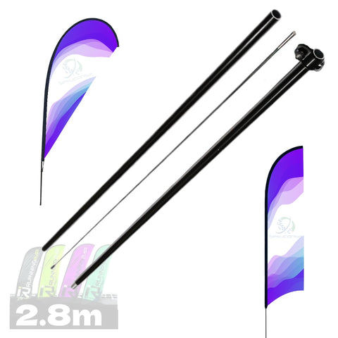 Asta de bandera 2.8m+ Base estructura cruceta+ pivote